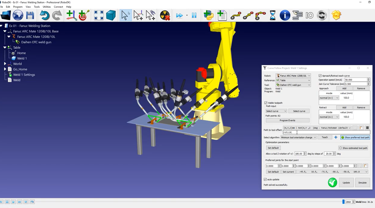 Robot Welding - Documentación RoboDK