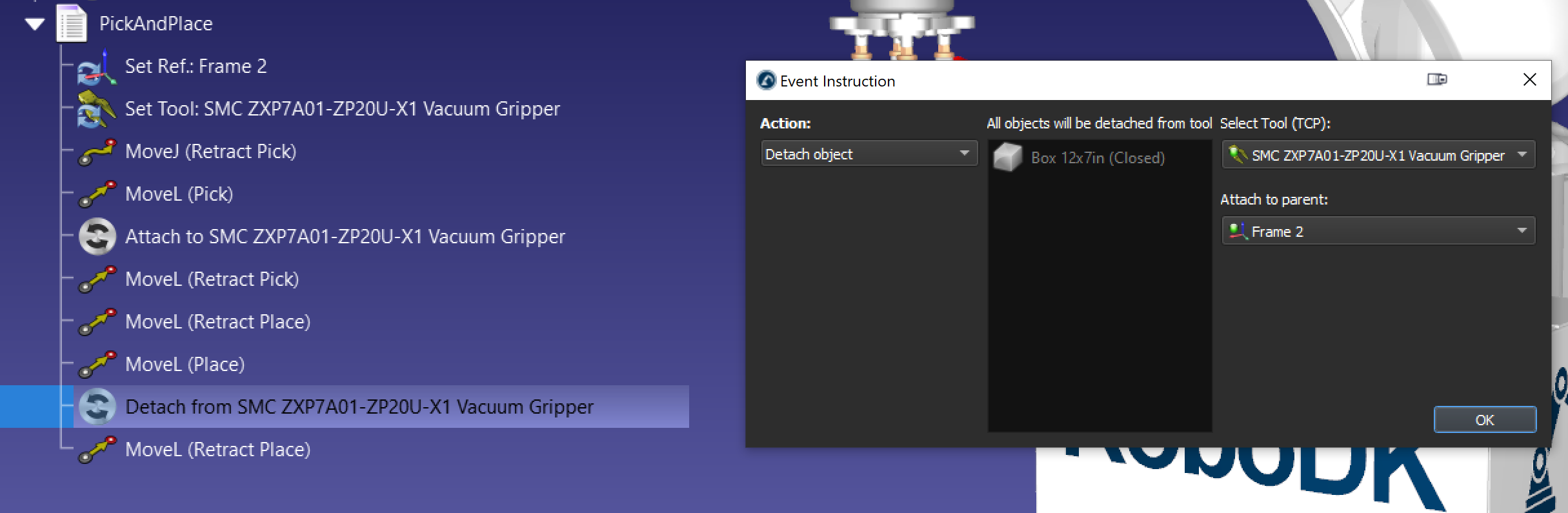 Example Pick and place - Figura 11